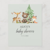 Woodland Animals Baby ABC Shower Flyer (Achterkant)