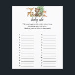 Woodland Animals Baby ABC Shower Flyer<br><div class="desc">Baby ABC-spel.</div>