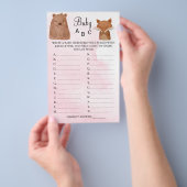 Woodland Animals Baby ABC Shower Game Card Flyer (Hand)