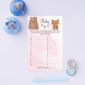 Woodland Animals Baby ABC Shower Game Card Flyer (Enkel)