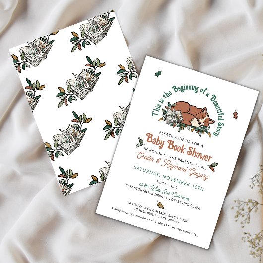 Woodland Animals Baby Boekendouche Kaart