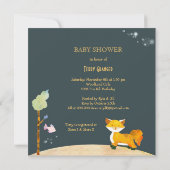 Woodland Animals Baby Boy Baby shower Kaart (Achterkant)