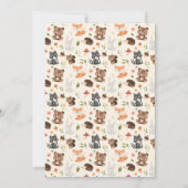 Woodland Animals Baby Boy Shower Invitation Kaart (Achterkant)