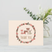 Woodland Animals Baby Dank u Bedankkaart (Staand voorkant)