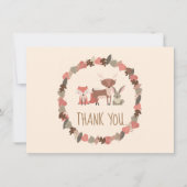 Woodland Animals Baby Dank u Bedankkaart (Voorkant)
