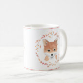 Woodland Animals Baby Fox Waterverf Cute Sweet Koffiemok (Voorkant rechts)