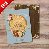 Woodland Animals Baby Jongensdouche 1e Verjaardag Flyer