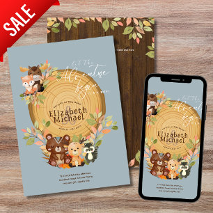 Woodland Animals Baby Jongensdouche 1e Verjaardag Kaart