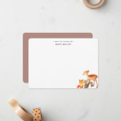 Woodland Animals Baby Persoonlijke platte notitiek Notitiekaartje (Voorkant / Achterkant in situ)