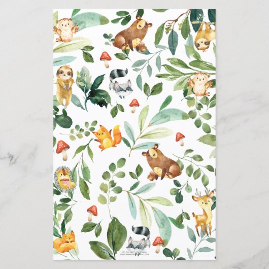 Woodland Animals Baby Predics & Advice Shower (Achterkant)