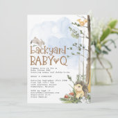 Woodland Animals Baby Q Achtertuin Baby shower Kaart (Staand voorkant)