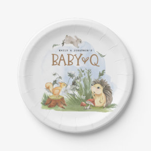 Woodland Animals Baby Q Achtertuin Baby shower Papieren Bordje