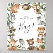 Woodland Animals Baby Raad eens wat er in de tas z Poster (Voorkant)