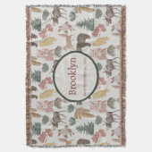 Woodland Animals Baby – Rustieke Beren, vossen, ui Deken (Voorkant Verticaal)