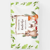 Woodland Animals Baby shower Achtergrond Banner (Verticaal)