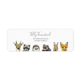 Woodland Animals Baby shower Adres Etiket