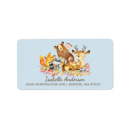 Woodland Animals Baby shower Adres Label
