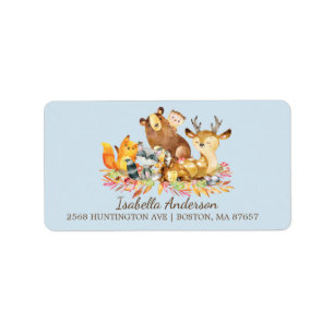 Woodland Animals Baby shower Adres Label