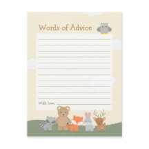 Woodland Animals Baby shower Advice Game
