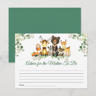 Woodland Animals Baby shower Advies Briefkaart