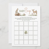 Woodland Animals Baby shower Baby Bingo Kaart (Voorkant)