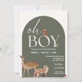 Woodland Animals Baby shower, Baby Boy Kaart (Voorkant)