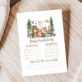 Woodland Animals Baby Shower Baby Predictions Game