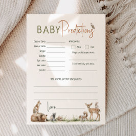 Woodland Animals Baby shower Baby Voorspellingen K Kaart