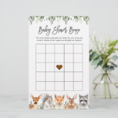Woodland Animals Baby shower Bingo Game (Staand voorkant)