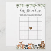 Woodland Animals Baby shower Bingo Game (Voorkant / Achterkant)