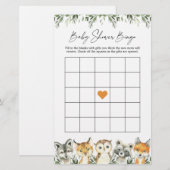 Woodland Animals Baby shower Bingo Game (Voorkant / Achterkant)