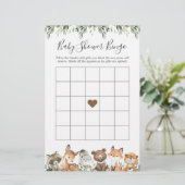 Woodland Animals Baby shower Bingo Game (Staand voorkant)