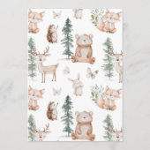 Woodland Animals Baby shower Bingo Game Kaart (Achterkant)