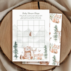 Woodland Animals Baby shower Bingo Game Kaart