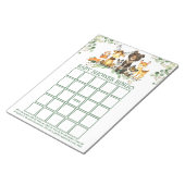 Woodland Animals Baby Shower Bingo Sheets Notitieblok (Schuin)
