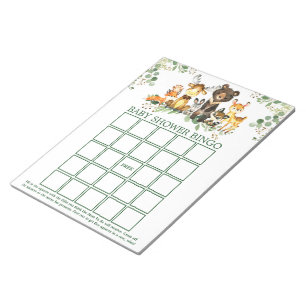 Woodland Animals Baby Shower Bingo Sheets Notitieblok