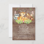 Woodland Animals Baby shower Boek voor Baby Kaart (Voorkant)
