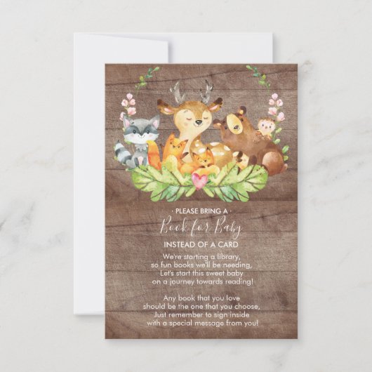 Woodland Animals Baby shower Boek voor Baby Kaart (Voorkant)