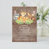 Woodland Animals Baby shower Boek voor Baby Kaart (Staand voorkant)