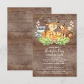 Woodland Animals Baby shower Boek voor Baby Kaart (Voorkant / Achterkant)