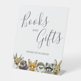 Woodland Animals Baby shower boeken en geschenken Reclamebord Met Voetstuk
