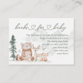 Woodland Animals Baby shower Boeken voor Baby Informatiekaartje (Voorkant)