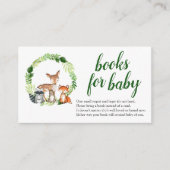 Woodland Animals Baby shower Boeken voor Baby Informatiekaartje (Voorkant)