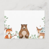 Woodland Animals Baby shower Boeken voor Baby Kaar Informatiekaartje (Achterkant)
