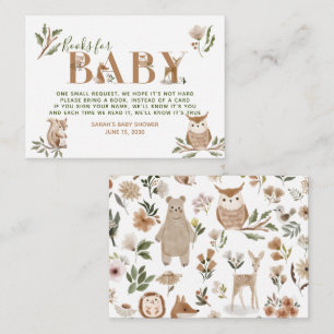 Woodland Animals Baby shower Boho Boek Aanvraag Informatiekaartje