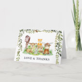 Woodland Animals | Baby shower bos Hartelijk dank Bedankkaart (Voorkant)