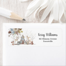 Woodland Animals Baby shower Boy Birthday Party Etiket