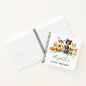 Woodland Animals Baby shower cadeau lijst groen Notitieboek (Binnen)