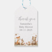 Woodland Animals Baby Shower Cadeaulabel (Voorkant)