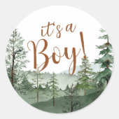 Woodland Animals baby shower Cupcake Topper Ronde Sticker (Voorkant)